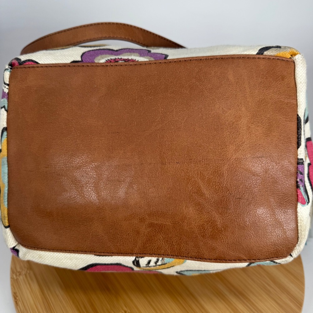 Relic Floral‎ Canvas Shoulder Bag Brown Faux Leather Trim RLH4429 Multicolor - Picture 5 of 13